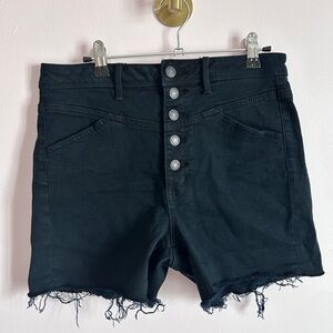 American Eagle Outfitters Black High Waist Denim Shorts